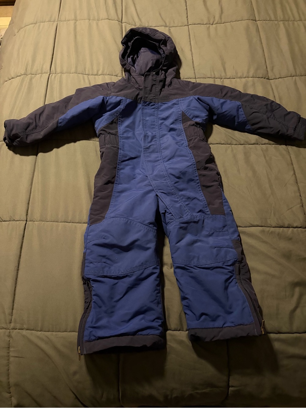 L.L. Bean 2T navy one piece snow suit